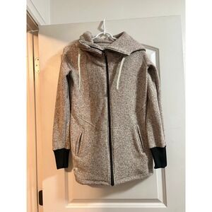 DESO the Wanderer Speckled Fleece Hooded Zip Up Jacket "Get Outside" xs